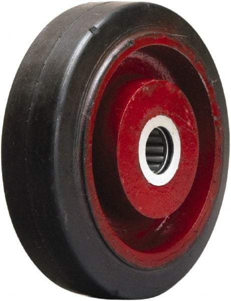 Hamilton - 5 Inch Diameter x 1-1/2 Inch Wide, Rubber on Cast Iron Caster Wheel - 240 Lb. Capacity, 1-5/8 Inch Hub Length, 1/2 Inch Axle Diameter, Straight Roller Bearing - All Tool & Supply