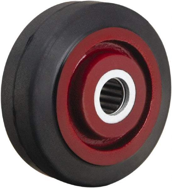 Hamilton - 4 Inch Diameter x 1-1/2 Inch Wide, Rubber on Cast Iron Caster Wheel - 200 Lb. Capacity, 1-5/8 Inch Hub Length, 5/8 Inch Axle Diameter, Straight Roller Bearing - All Tool & Supply