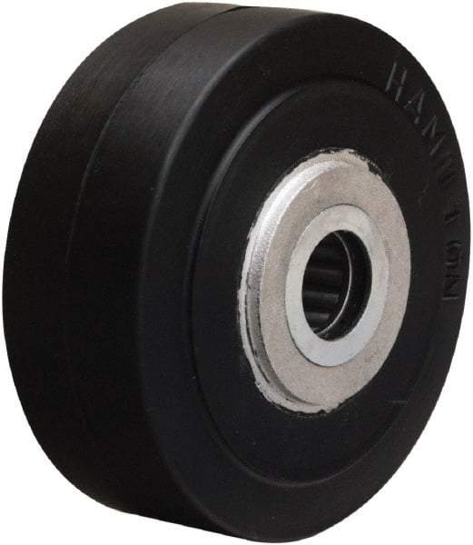 Hamilton - 4 Inch Diameter x 1-1/2 Inch Wide, Rubber on Aluminum Caster Wheel - 200 Lb. Capacity, 1-3/4 Inch Hub Length, 5/8 Inch Axle Diameter, Straight Roller Bearing - All Tool & Supply