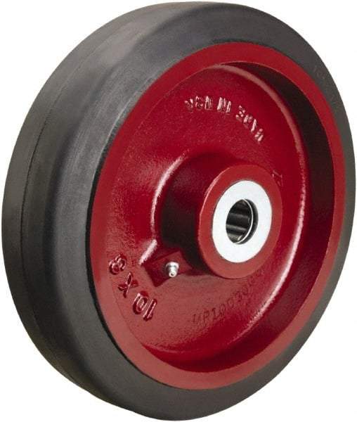 Hamilton - 10 Inch Diameter x 2-1/2 Inch Wide, Rubber on Cast Iron Caster Wheel - 790 Lb. Capacity, 3-1/4 Inch Hub Length, 1 Inch Axle Diameter, Straight Roller Bearing - All Tool & Supply