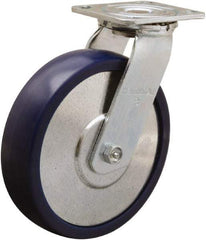 Hamilton - 8" Diam x 2" Wide x 9-1/2" OAH Top Plate Mount Swivel Caster - Polyurethane, 900 Lb Capacity, Sealed Precision Ball Bearing, 4 x 4-1/2" Plate - All Tool & Supply