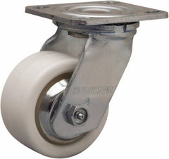 Hamilton - 4" Diam x 2" Wide x 5-5/8" OAH Top Plate Mount Swivel Caster - Polyolefin, 550 Lb Capacity, Delrin Bearing, 4 x 4-1/2" Plate - All Tool & Supply