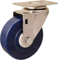 Hamilton - 4" Diam x 1-1/4" Wide x 5-1/8" OAH Top Plate Mount Swivel Caster - Polyurethane, 325 Lb Capacity, Delrin Bearing, 2-3/8 x 3-5/8" Plate - All Tool & Supply