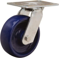 Hamilton - 6" Diam x 2" Wide x 7-1/2" OAH Top Plate Mount Swivel Caster - Polyurethane, 900 Lb Capacity, Sealed Precision Ball Bearing, 4-1/2 x 6-1/4" Plate - All Tool & Supply