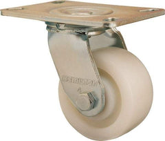 Hamilton - 4" Diam x 2" Wide x 5-5/8" OAH Top Plate Mount Swivel Caster - Nylon, 800 Lb Capacity, Sealed Precision Ball Bearing, 4-1/2 x 6-1/4" Plate - All Tool & Supply