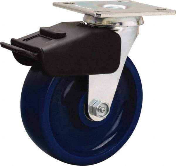 Hamilton - 6" Diam x 2" Wide x 7-1/2" OAH Top Plate Mount Swivel Caster - Polyurethane, 850 Lb Capacity, Precision Ball Bearing, 4 x 4-1/2" Plate - All Tool & Supply