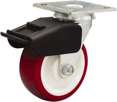 Hamilton - 5" Diam x 2" Wide x 6-1/2" OAH Top Plate Mount Swivel Caster - Polyurethane Mold on Polypropylene, 850 Lb Capacity, Straight Roller Bearing, 4 x 4-1/2" Plate - All Tool & Supply