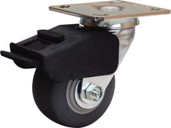 Hamilton - 4" Diam x 2" Wide x 5-5/8" OAH Top Plate Mount Swivel Caster - Rubber Mold on Polyolefin, 300 Lb Capacity, Straight Roller Bearing, 4 x 4-1/2" Plate - All Tool & Supply