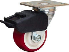 Hamilton - 4" Diam x 2" Wide x 5-5/8" OAH Top Plate Mount Swivel Caster - Polyurethane Mold on Polypropylene, 750 Lb Capacity, Straight Roller Bearing, 4 x 4-1/2" Plate - All Tool & Supply