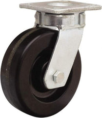 Hamilton - 6" Diam x 2" Wide x 7-1/2" OAH Top Plate Mount Swivel Caster - Phenolic, 1,200 Lb Capacity, Straight Roller Bearing, 4 x 4-1/2" Plate - All Tool & Supply