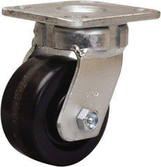 Hamilton - 4" Diam x 2" Wide x 5-5/8" OAH Top Plate Mount Swivel Caster - Phenolic, 800 Lb Capacity, Straight Roller Bearing, 4 x 4-1/2" Plate - All Tool & Supply