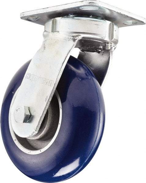 Hamilton - 5" Diam x 2" Wide x 7" OAH Top Plate Mount Swivel Caster - Nylon, 900 Lb Capacity, Sealed Precision Ball Bearing, 4 x 4-1/2" Plate - All Tool & Supply