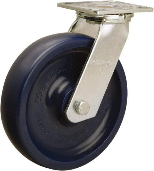 Hamilton - 8" Diam x 2" Wide x 9-1/2" OAH Top Plate Mount Swivel Caster - Polyurethane, 900 Lb Capacity, Sealed Precision Ball Bearing, 4 x 4-1/2" Plate - All Tool & Supply