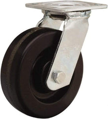 Hamilton - 6" Diam x 2" Wide x 7-1/2" OAH Top Plate Mount Swivel Caster - Phenolic, 900 Lb Capacity, Straight Roller Bearing, 4 x 4-1/2" Plate - All Tool & Supply