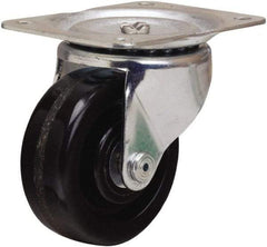 Hamilton - 4" Diam x 1-1/2" Wide x 5" OAH Top Plate Mount Swivel Caster - Phenolic, 375 Lb Capacity, Straight Roller Bearing, 4 x 5-1/8" Plate - All Tool & Supply