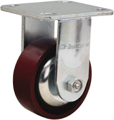 Hamilton - 4" Diam x 1-1/2" Wide x 5-5/8" OAH Top Plate Mount Rigid Caster - Cast Iron, 550 Lb Capacity, Straight Roller Bearing, 4 x 4-1/2" Plate - All Tool & Supply