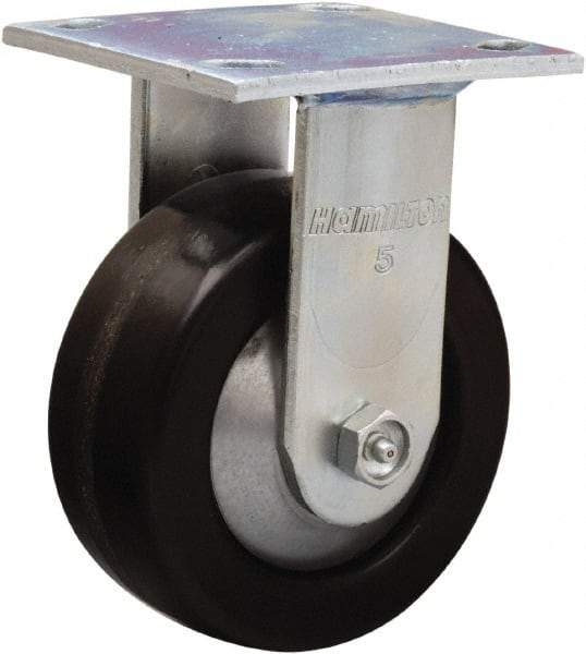 Hamilton - 5" Diam x 2" Wide x 6-1/2" OAH Top Plate Mount Rigid Caster - Phenolic, 1,000 Lb Capacity, Straight Roller Bearing, 4 x 4-1/2" Plate - All Tool & Supply