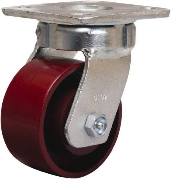 Hamilton - 4" Diam x 2" Wide x 5-5/8" OAH Top Plate Mount Swivel Caster - Cast Iron, 1,000 Lb Capacity, Sealed Precision Ball Bearing, 4 x 4-1/2" Plate - All Tool & Supply