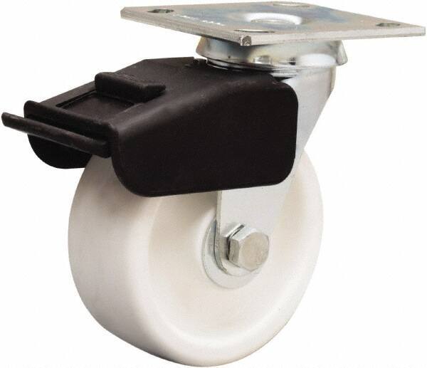 Hamilton - 5" Diam x 2" Wide x 6-1/2" OAH Top Plate Mount Swivel Caster - Polyolefin, 650 Lb Capacity, Delrin Bearing, 4 x 4-1/2" Plate - All Tool & Supply