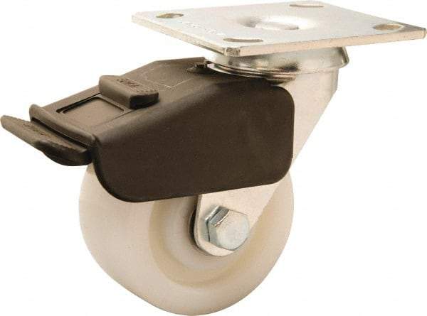 Hamilton - 4" Diam x 2" Wide x 5-5/8" OAH Top Plate Mount Swivel Caster - Nylon, 800 Lb Capacity, Precision Ball Bearing, 4 x 4-1/2" Plate - All Tool & Supply