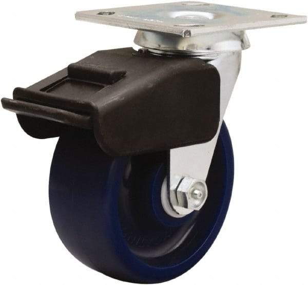 Hamilton - 5" Diam x 2" Wide x 6-1/2" OAH Top Plate Mount Swivel Caster - Polyurethane, 850 Lb Capacity, Precision Ball Bearing, 4 x 4-1/2" Plate - All Tool & Supply