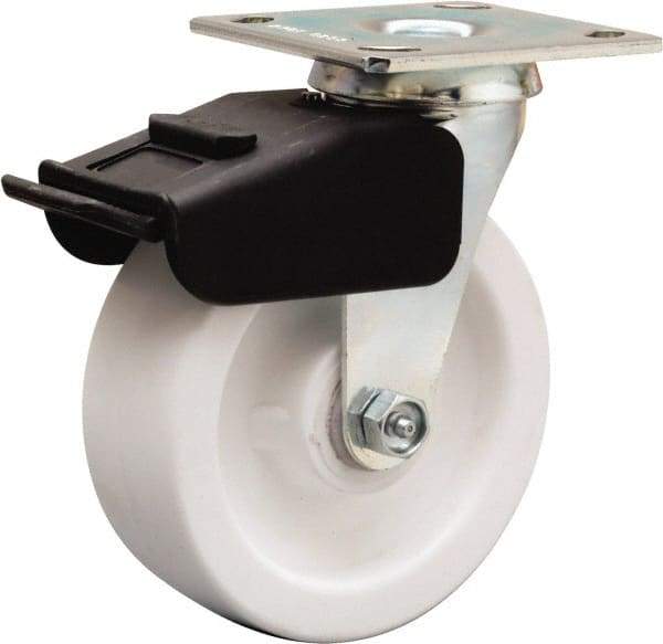 Hamilton - 6" Diam x 2" Wide x 7-1/2" OAH Top Plate Mount Swivel Caster - Polyolefin, 750 Lb Capacity, Delrin Bearing, 4 x 4-1/2" Plate - All Tool & Supply