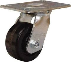 Hamilton - 4" Diam x 2" Wide x 5-5/8" OAH Top Plate Mount Swivel Caster - Phenolic, 800 Lb Capacity, Straight Roller Bearing, 4-1/2 x 6-1/4" Plate - All Tool & Supply