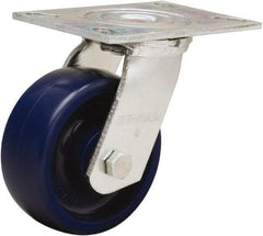 Hamilton - 5" Diam x 2" Wide x 6-1/2" OAH Top Plate Mount Swivel Caster - Polyurethane, 900 Lb Capacity, Sealed Precision Ball Bearing, 4-1/2 x 6-1/4" Plate - All Tool & Supply