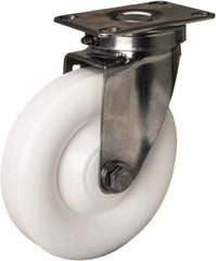 Hamilton - 5" Diam x 1-3/8" Wide x 6-1/4" OAH Top Plate Mount Swivel Caster - Polyolefin, 300 Lb Capacity, Plain Bore Bearing, 2-3/8 x 3-5/8" Plate - All Tool & Supply