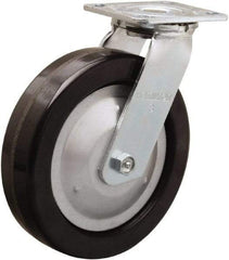 Hamilton - 8" Diam x 2" Wide x 9-1/2" OAH Top Plate Mount Swivel Caster - Phenolic, 1,250 Lb Capacity, Straight Roller Bearing, 4 x 4-1/2" Plate - All Tool & Supply