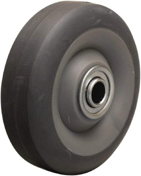 Hamilton - 4 Inch Diameter x 1-3/8 Inch Wide, Rubber on Thermoplastic Caster Wheel - 250 Lb. Capacity, 1-1/2 Inch Hub Length, 1/2 Inch Axle Diameter, Delrin Bearing - All Tool & Supply