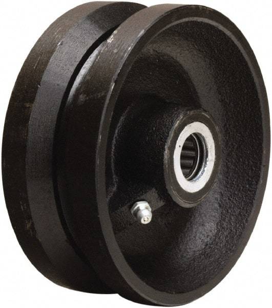 Hamilton - 5 Inch Diameter x 2 Inch Wide, Cast Iron Caster Wheel - 800 Lb. Capacity, 2-3/16 Inch Hub Length, 1/2 Inch Axle Diameter, Straight Roller Bearing - All Tool & Supply