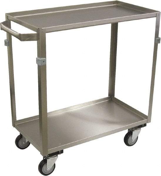 Jamco - 600 Lb Capacity, 22" Wide x 36" Long x 34" High Service Cart - 2 Shelf, Stainless Steel, 4 Swivel Casters - All Tool & Supply