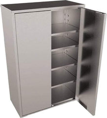 Jamco - 4 Shelf Locking Storage Cabinet - Stainless Steel, 48" Wide x 24" Deep x 73" High - All Tool & Supply