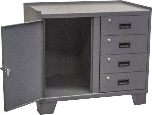 Jamco - Locking Storage Cabinet - Steel, 36" Wide x 24" Deep x 33" High, Gray - All Tool & Supply