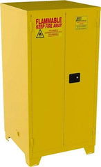 Jamco - 2 Door, 2 Shelf, Yellow Steel Double Wall Safety Cabinet for Flammable and Combustible Liquids - 70" High x 34" Wide x 34" Deep, Self Closing Door, 3 Point Key Lock, 60 Gal Capacity - All Tool & Supply