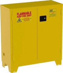 Jamco - 2 Door, 1 Shelf, Yellow Steel Double Wall Safety Cabinet for Flammable and Combustible Liquids - 49" High x 18" Wide x 43" Deep, Self Closing Door, 3 Point Key Lock, 30 Gal Capacity - All Tool & Supply