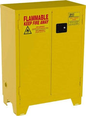 Jamco - 2 Door, 2 Shelf, Yellow Steel Double Wall Safety Cabinet for Flammable and Combustible Liquids - 49" High x 18" Wide x 34" Deep, Self Closing Door, 3 Point Key Lock, 28 Gal Capacity - All Tool & Supply