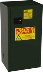 Jamco - 1 Door, 2 Shelf, Green Steel Double Wall Safety Cabinet for Flammable and Combustible Liquids - 44" High x 18" Wide x 23" Deep, Manual Closing Door, 3 Point Key Lock, 18 Gal Capacity - All Tool & Supply