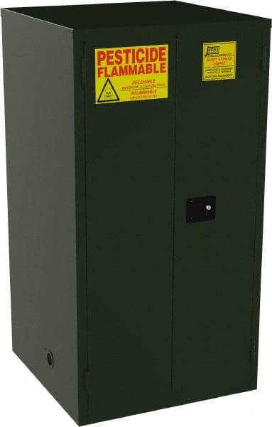 Jamco - 2 Door, 2 Shelf, Green Steel Double Wall Safety Cabinet for Flammable and Combustible Liquids - 65" High x 34" Wide x 34" Deep, Self Closing Door, 3 Point Key Lock, 60 Gal Capacity - All Tool & Supply