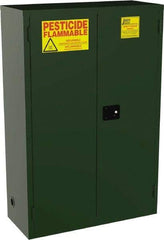 Jamco - 2 Door, 2 Shelf, Green Steel Double Wall Safety Cabinet for Flammable and Combustible Liquids - 44" High x 18" Wide x 43" Deep, Self Closing Door, 3 Point Key Lock, 45 Gal Capacity - All Tool & Supply