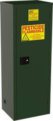 Jamco - 1 Door, 3 Shelf, Green Steel Double Wall Safety Cabinet for Flammable and Combustible Liquids - 65" High x 18" Wide x 23" Deep, Self Closing Door, 3 Point Key Lock, 24 Gal Capacity - All Tool & Supply