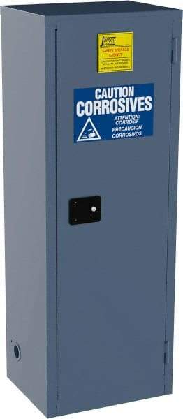 Jamco - 1 Door, 3 Shelf, Blue Steel Double Wall Safety Cabinet for Flammable and Combustible Liquids - 65" High x 18" Wide x 23" Deep, Self Closing Door, 3 Point Key Lock, 24 Gal Capacity - All Tool & Supply