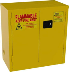 Jamco - 2 Door, 1 Shelf, Yellow Steel Double Wall Safety Cabinet for Flammable and Combustible Liquids - 35" High x 18" Wide x 34" Deep, Self Closing Door, 3 Point Key Lock, 22 Gal Capacity - All Tool & Supply