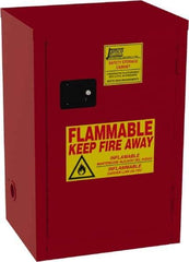 Jamco - 1 Door, 2 Shelf, Red Steel Double Wall Safety Cabinet for Flammable and Combustible Liquids - 35" High x 18" Wide x 23" Deep, Manual Closing Door, 3 Point Key Lock, 18 Gal Capacity - All Tool & Supply