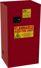 Jamco - 1 Door, 3 Shelf, Red Steel Double Wall Safety Cabinet for Flammable and Combustible Liquids - 35" High x 18" Wide x 23" Deep, Self Closing Door, 3 Point Key Lock, 24 Gal Capacity - All Tool & Supply