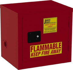 Jamco - 1 Door, 1 Shelf, Red Steel Double Wall Safety Cabinet for Flammable and Combustible Liquids - 22" High x 18" Wide x 23" Deep, Self Closing Door, 3 Point Key Lock, 12 Gal Capacity - All Tool & Supply