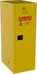 Jamco - 1 Door, 3 Shelf, Yellow Steel Double Wall Safety Cabinet for Flammable and Combustible Liquids - 65" High x 34" Wide x 23" Deep, Self Closing Door, 3 Point Key Lock, 60 Gal Capacity - All Tool & Supply