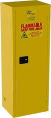 Jamco - 1 Door, 3 Shelf, Yellow Steel Double Wall Safety Cabinet for Flammable and Combustible Liquids - 65" High x 18" Wide x 23" Deep, Manual Closing Door, 3 Point Key Lock, 24 Gal Capacity - All Tool & Supply