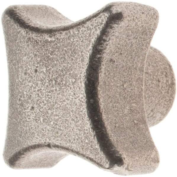 KIPP - 32mm Head Diam, 4 Point Lobed (Palm-Grip) Knob - 1/4-20 Hole, Cast Iron, Gray - All Tool & Supply